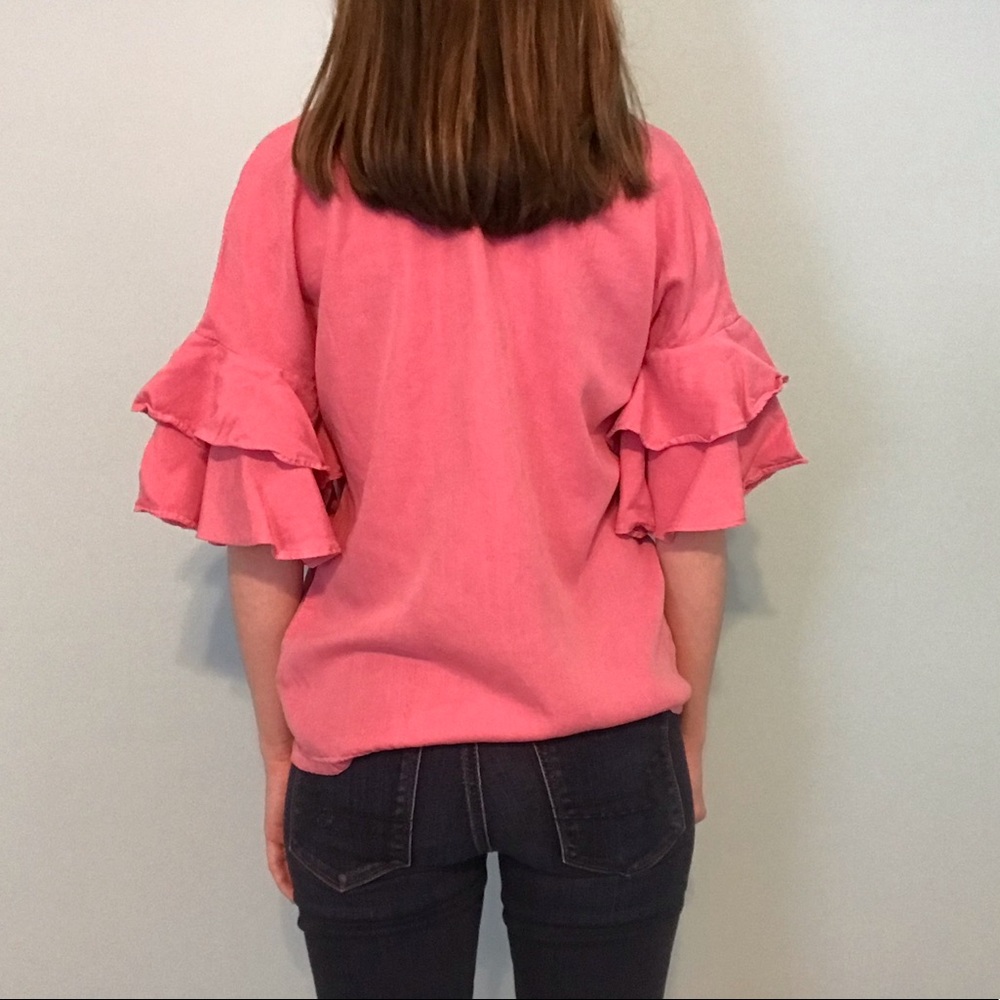 Love 8 Pink Bell Sleeve Top - Picture 3 of 3